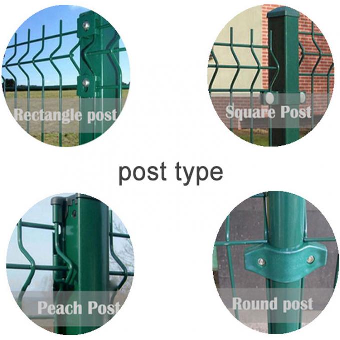 Green Pvc Coated Welded Wire Mesh Fence / 3D Curved Wire Mesh Fencing