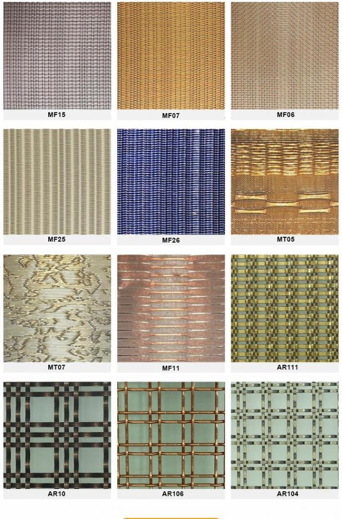 ​Architectural Decorative Woven Glass Laminated Metal Mesh 300 * 300mm
