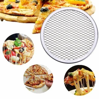 Kitchen Tools Flat Mesh Odm Aluminum Round Pizza Pan 12 Inch