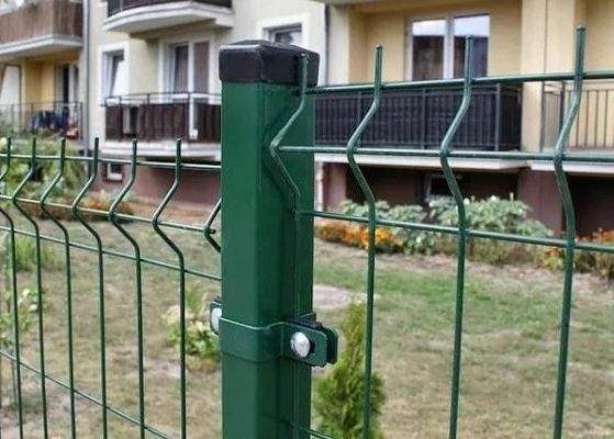 Garden Security Perimeter 0.4mm Curved Metal Fence 3d Wire Mesh Peach Shape Post