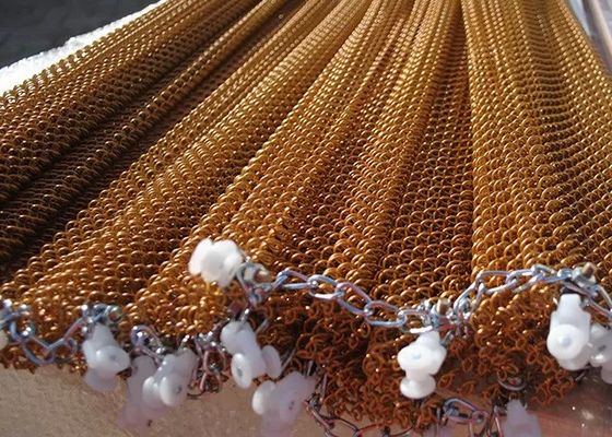 Gold Stainless Steel Decorative Metal Mesh Diamond Shape For Curtain Or Decoration