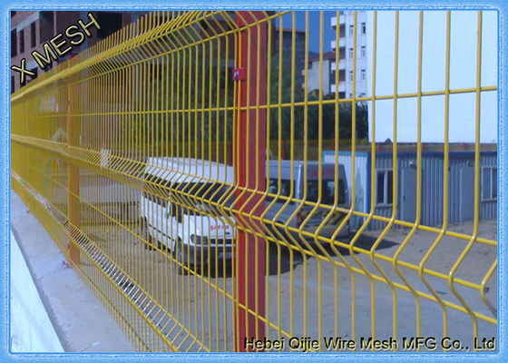3D PVC Coated Green Security Steel Fence , 5.0mm Wire Mesh Fence Panels