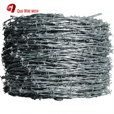 Hot Dip Galvanized Barbed Wire , PVC Coated Barded Wire For Protection