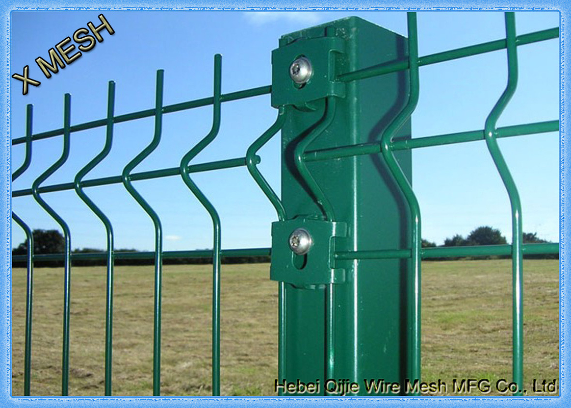 Powder Coated Wire Mesh Fence Panels , Perimeter Coated Welded Wire