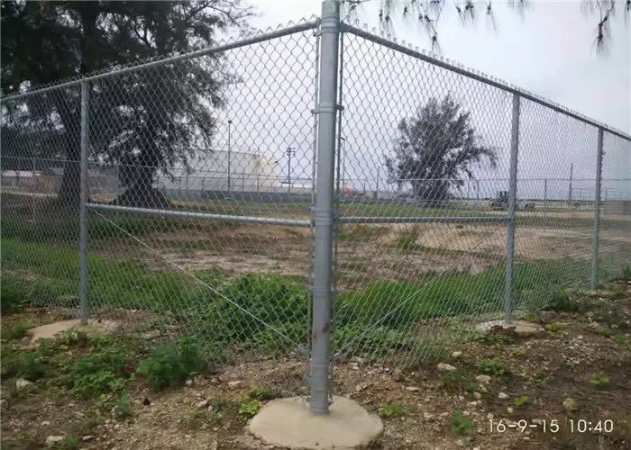 6FT Chain Link Fence Fabric , Diamond Mesh Fencing Low Carbon Iron Wire