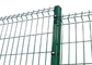 Green Pvc Coated Welded Wire Mesh Fence / 3D Curved Wire Mesh Fencing