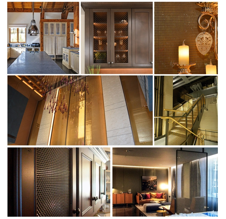 Decorative Metal Crimped Stainless Steel Flat Wire Screen Mesh for Furniture Cabinets 2