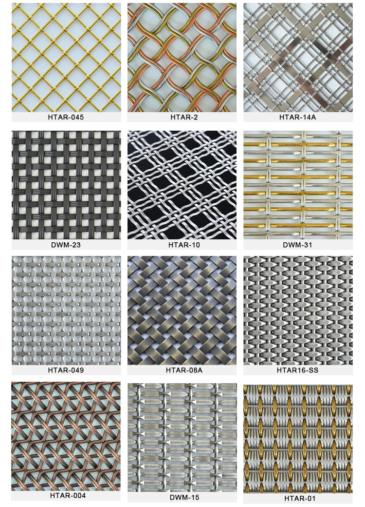 Decorative Metal Crimped Stainless Steel Flat Wire Screen Mesh for Furniture Cabinets 1