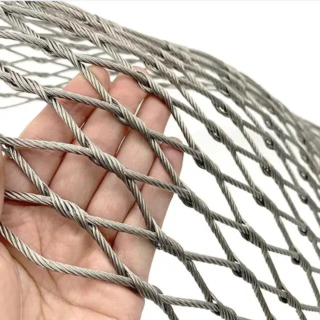 High Quality Pool Iron Fence Mesh Flexible Stainless Steel Wire Rope Zoo Mesh Fenc USA Fencing Mesh 1