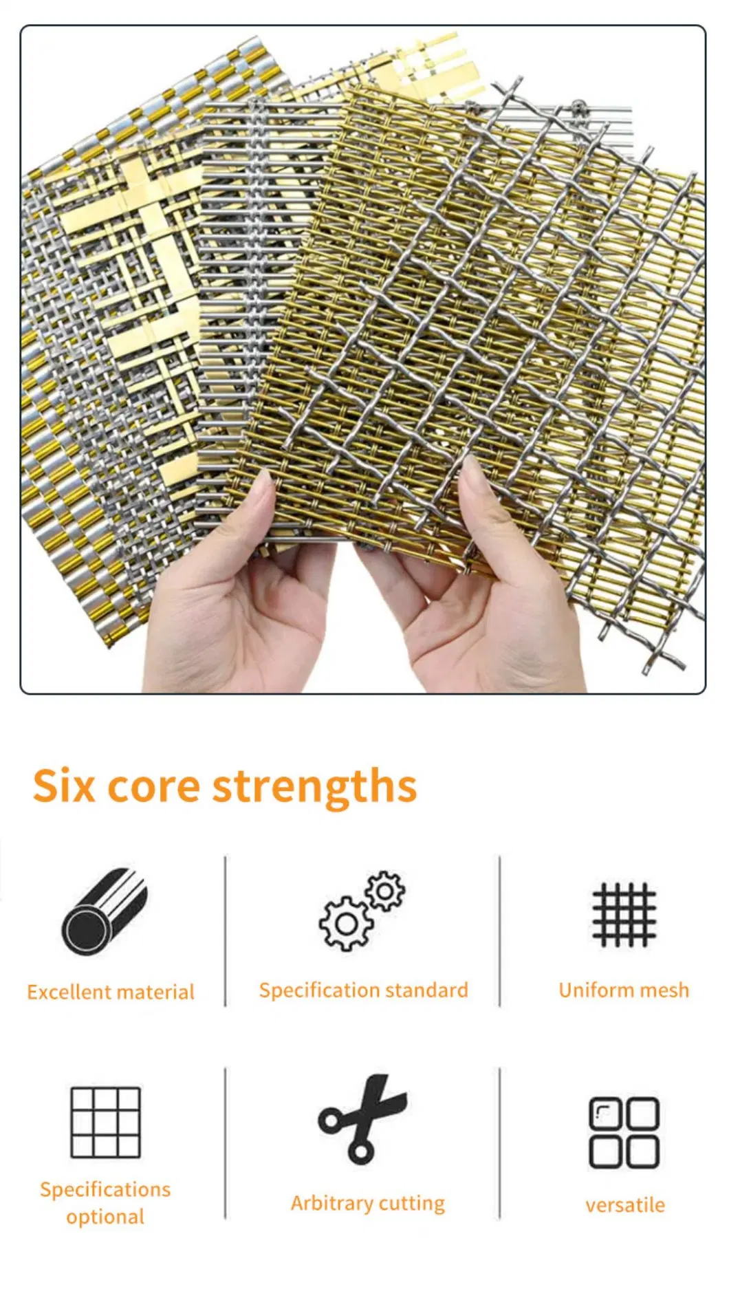 Decorative Wire Mesh Wire Cable Mesh AISI316 Stainless Steel Woven Mesh 1