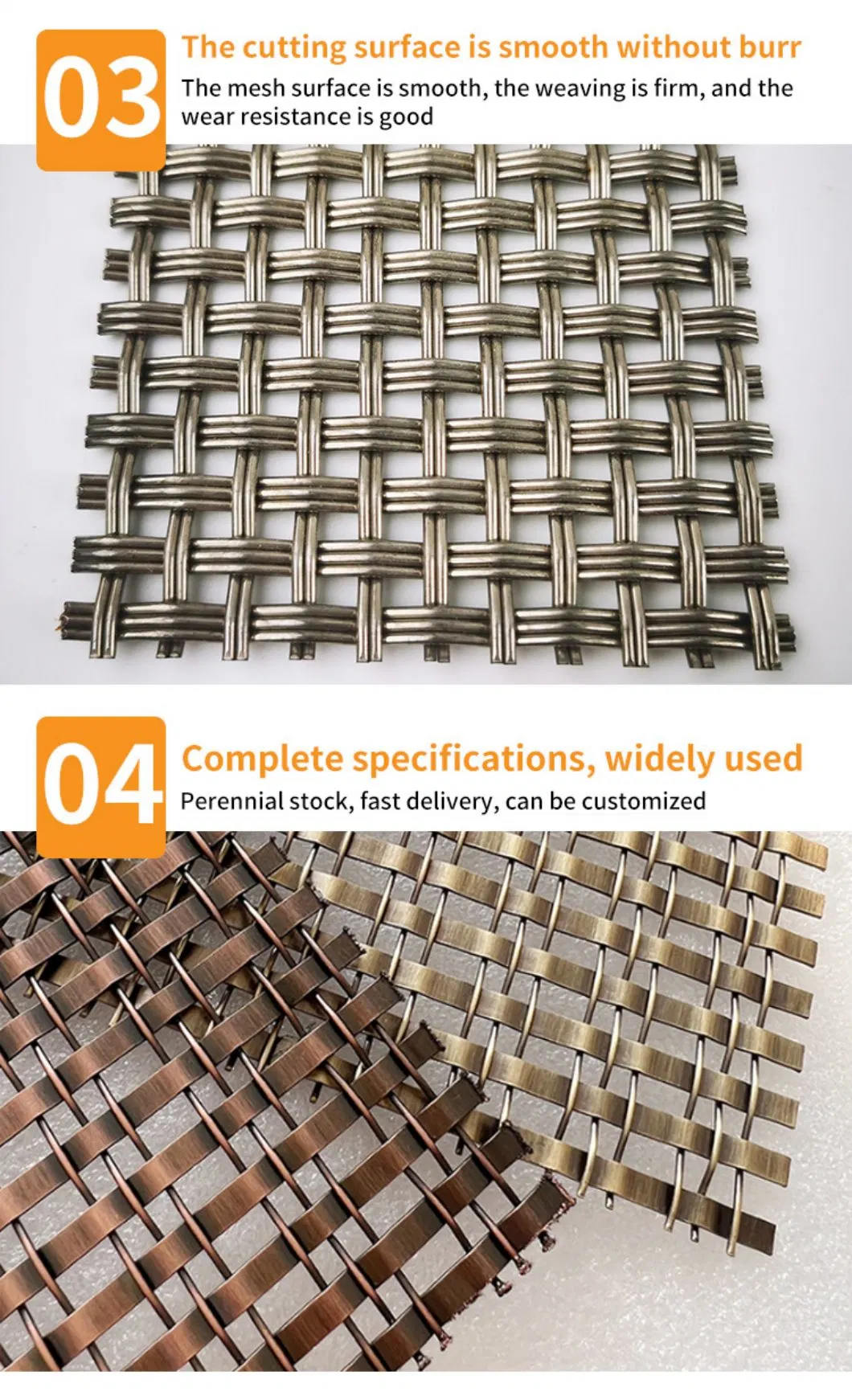 Decorative Wire Mesh Wire Cable Mesh AISI316 Stainless Steel Woven Mesh 4
