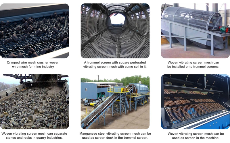 High Tensile 65 Mn Quarry Rock Crusher Crimped Wire Woven Screen Mesh for Vibrating 6