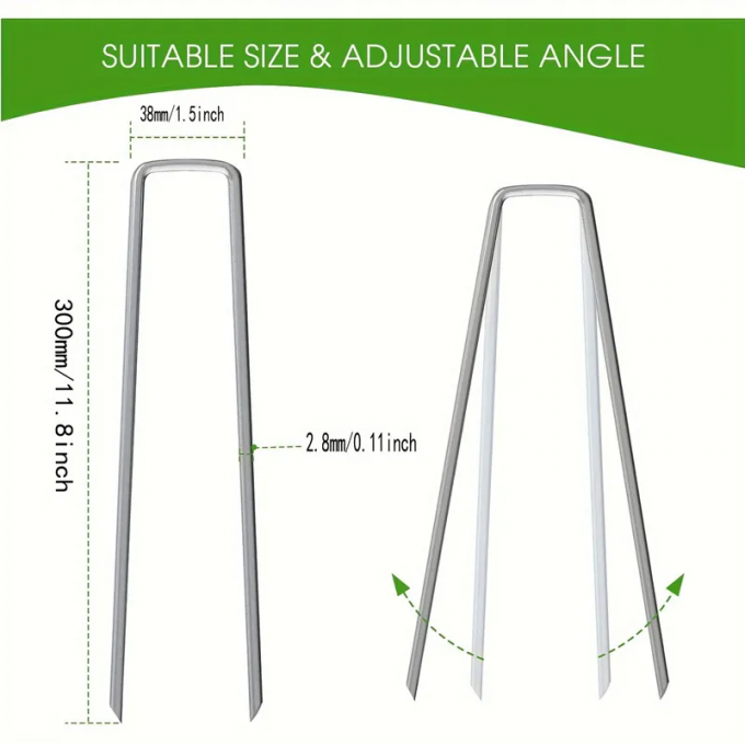 Insect Net Fixing Peg Turf Securing SOD Staples Galvanized Steel Garden Nail 2