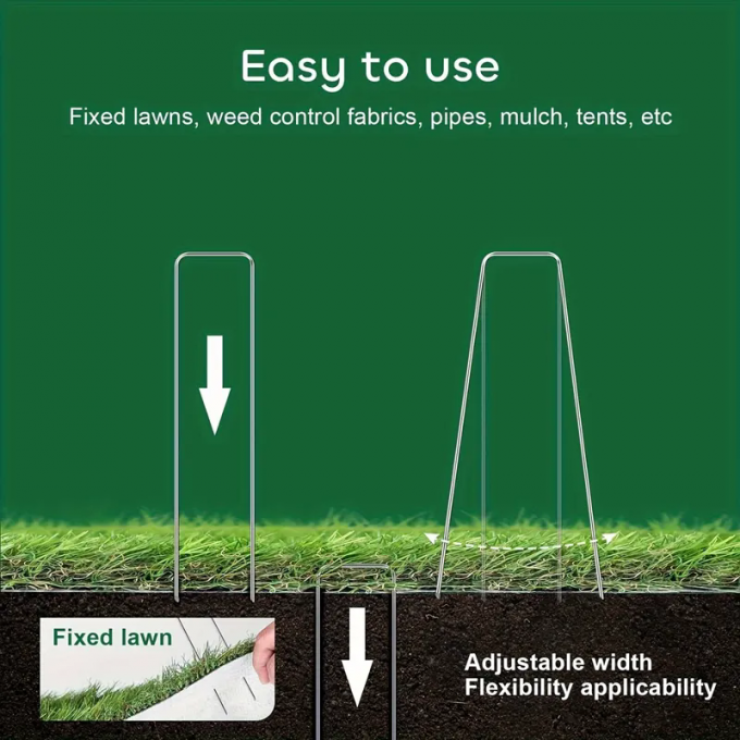 Insect Net Fixing Peg Turf Securing SOD Staples Galvanized Steel Garden Nail 4