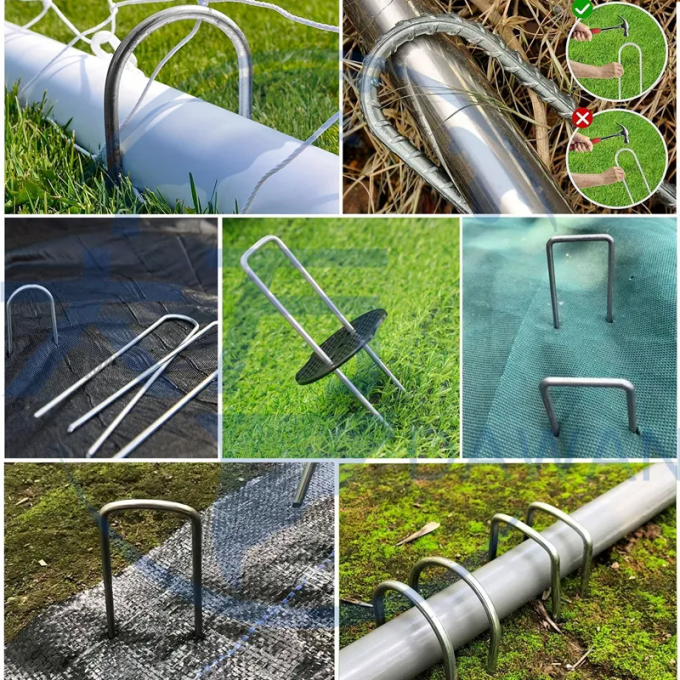 Insect Net Fixing Peg Turf Securing SOD Staples Galvanized Steel Garden Nail 6
