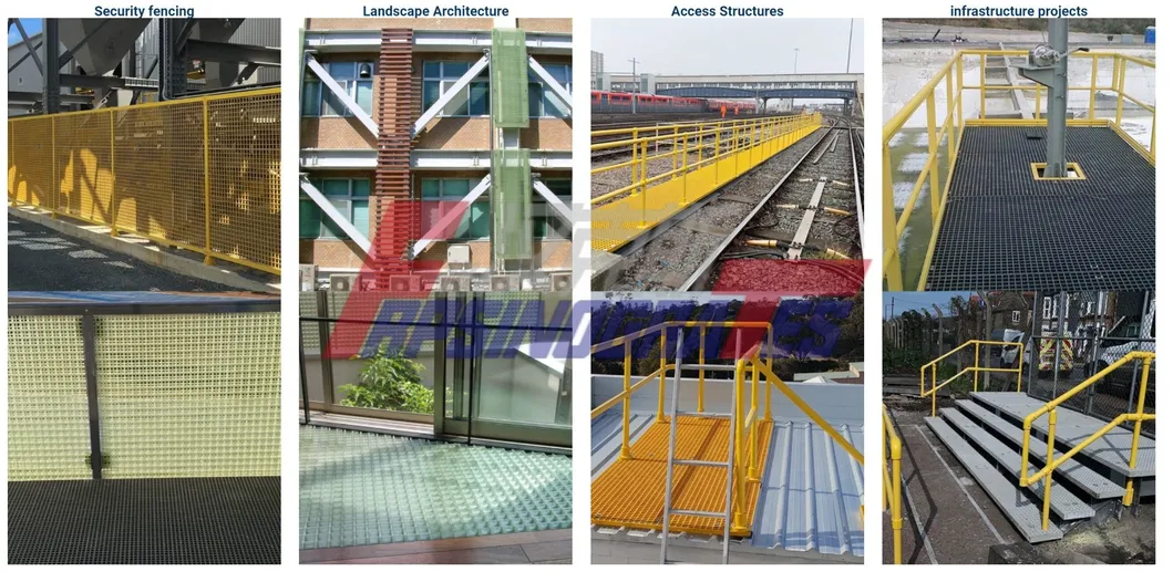 Square Mesh 20*20*40 Fiberglass / FRP Molded Grating High Strength Corrosion Resistant 11