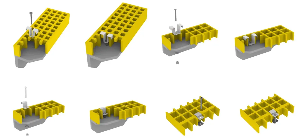 Square Mesh 20*20*40 Fiberglass / FRP Molded Grating High Strength Corrosion Resistant 8