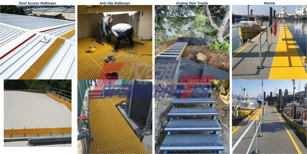 Square Mesh 20*20*40 Fiberglass / FRP Molded Grating High Strength Corrosion Resistant 10