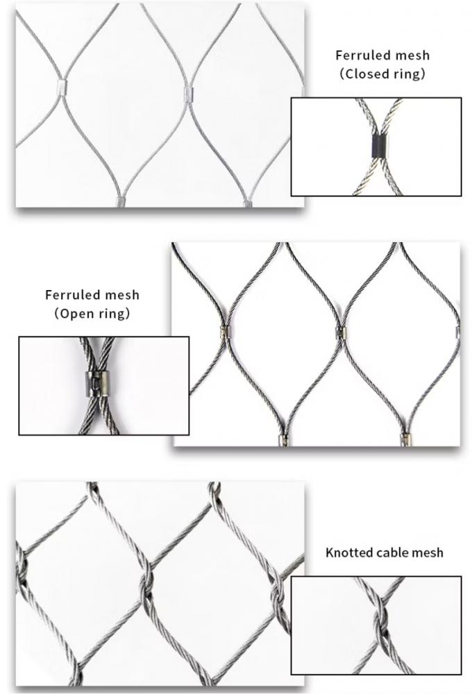 Stainless Steel Cable Mesh 304 316 Metal Wire Rope Mesh for Stair Railing