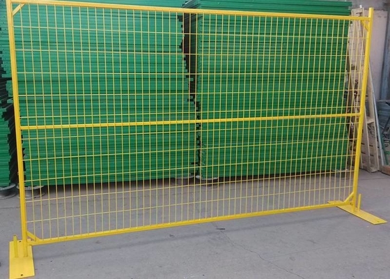 1.8m Height Yellow Powder Coated Canada Temporary Wire Mesh Fence
