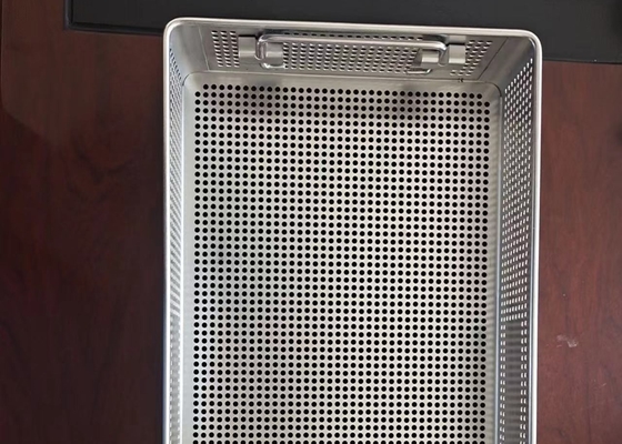 316 Stainless Steel Perforated Metal Autoclave Baskets For Medical Sterilization
