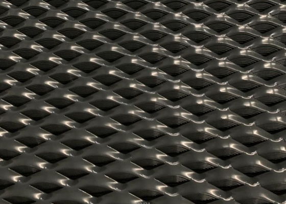 1.8m Width Diamond Black Expanded Metal Mesh Powder Coated Aluminum