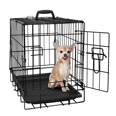 Breathable Large Metal Folding Metal Dog Crate With Gate