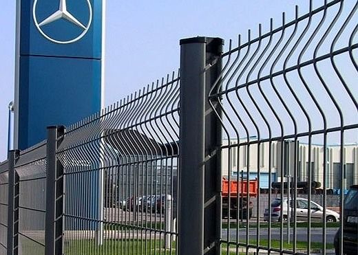 Powder Coated Welded Curved Metal Fence Panel Heavy Gauge Heat Treated