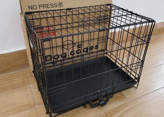 30 Inch Large Steel Dogs Cages Outdoor Kennels Stackable Heavy Duty Pet Crates House High Quality Folding Double Door Pu