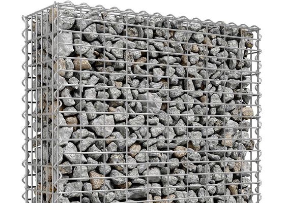 Hot Dipped Galvanized Stone Cage Welded Gabion Box 4mm Wire Thickness