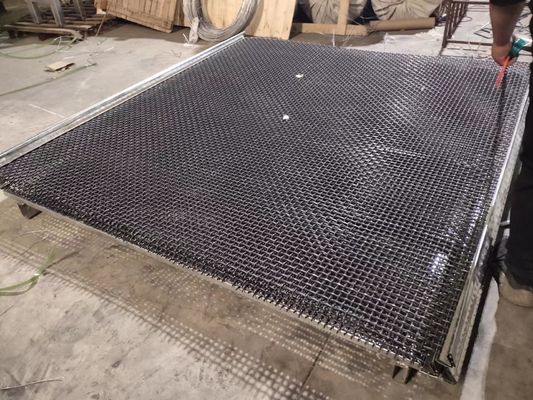 Manganese Steel Painted Pre Crimped Wire Mesh 4mm