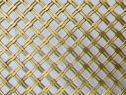 Decorative Metal Crimped Stainless Steel Flat Wire Screen Mesh for Furniture Cabinets