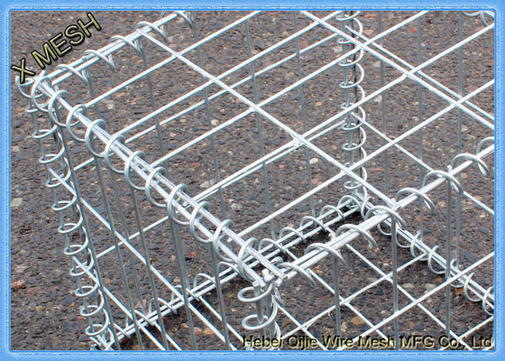 Hot Galvanized Welded Gabion Baskets Retaining Wall Spirals / Helicals Connected
