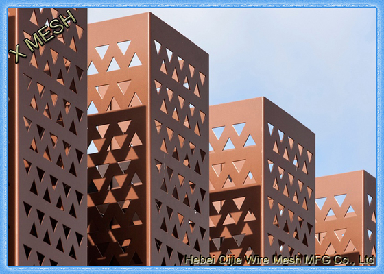 Silver Architectural Perforated Metal Panels , Round Hole Stainless Perforated Sheet