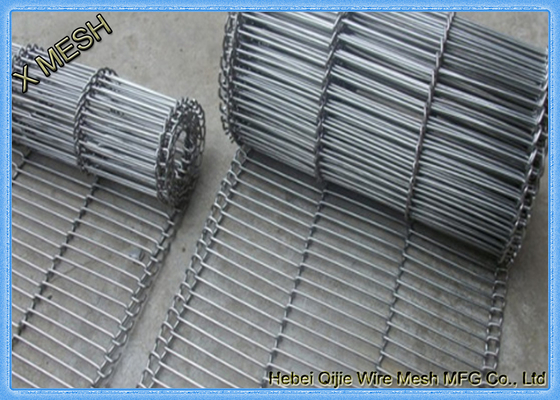 SS304 Stainless Steel Metal Wire Mesh , Eye Link Wire Mesh Conveyor Belt 10 Meters