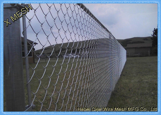 Silver Chain Link Fence Fabric Weave Hot Galvanized Steel Wire For Engineering