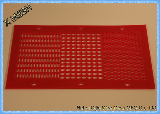 Red Color Mining Screen Mesh PU Material Low Noise Non - Pegging Flexible