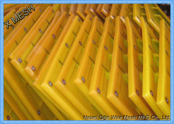 25mm Mining Screen Mesh , Polyurethane Screen Mesh Yellow Fit Coal Industrial