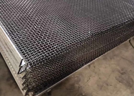 Ss 201 Lock Crimped Vibrating Screen Wire Mesh Size 1.5m X 1.95m