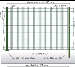 Galvanized 3D Curved Fence Welded Mesh Fence With Ground Post
