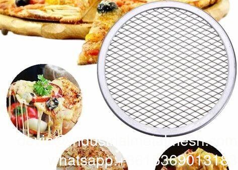 Kitchen Tools Flat Mesh Odm Aluminum Round Pizza Pan 12 Inch