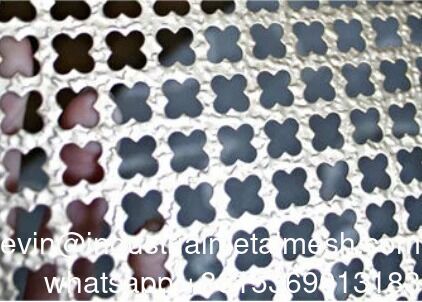 6mm thickness Full Leaf Clover Pattern  Perforated Metal Sheets