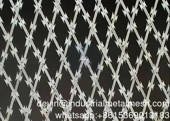 Metech Razor Wire Welded Mesh Panel Fencing System Consists Razor Wire Mesh