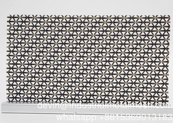 Square Hole Crimped Decorative Woven Wire Mesh For Cabinets