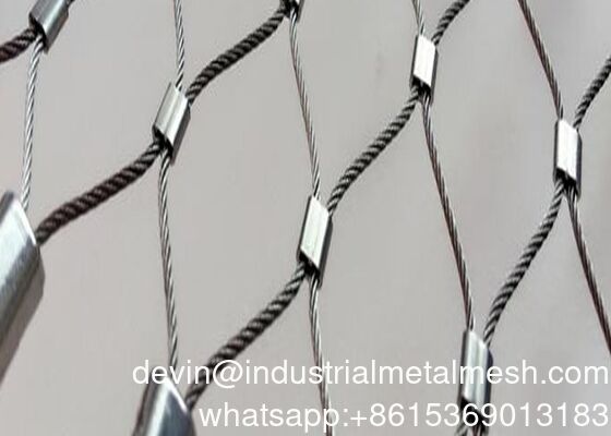 Flexible Animal Enclosure Stainless Steel Wire Rope Mesh Bird Netting