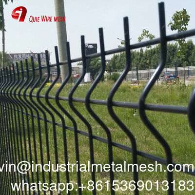 3D Curved Double Wire Mesh Fence with V Beams for Factory Perimeter