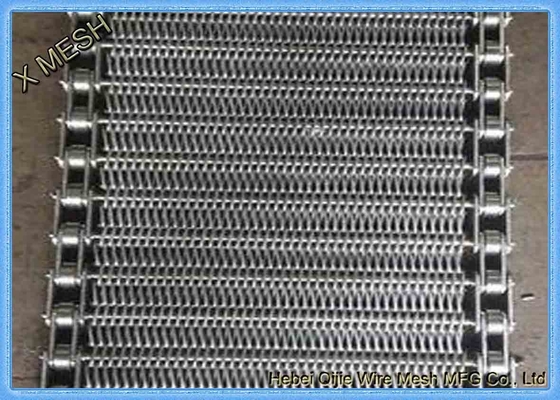 Customized 304 Stainless Steel Wire Mesh Conveyor / Spiral Woven Wire Mesh Belt