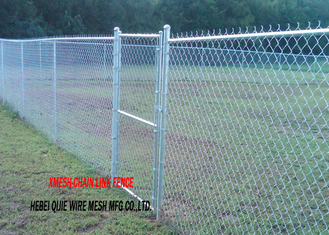 Hot Dipped Galvanised  11 Gauge Chain Link Fence Fabric Steel Wire / Posts