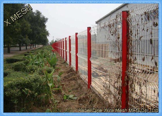 Beautiful PVC Coated  3D Curved Metal Fence Green Wire Mesh Fencing For Highway