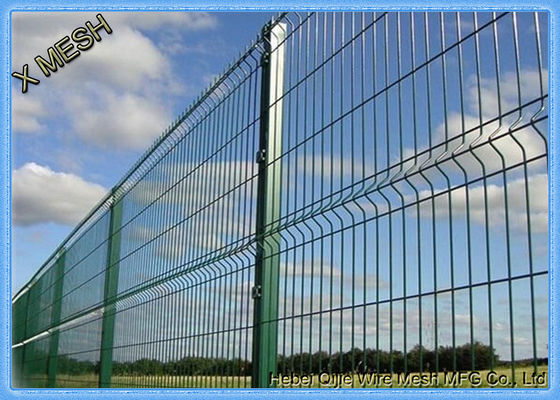 Powder Coated Welded Curved Metal Fence Panel Heavy Gauge Heat Treated